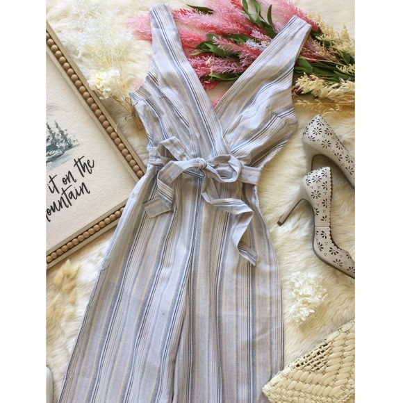 NWT Harper Sand & Stone Woven Wide Leg Jumpsuit - Picture 11 of 15